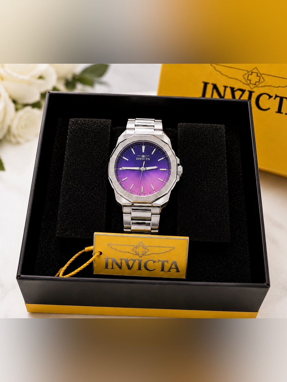 Invicta Silver Watch with Purple Dial - Picture 2 of 2